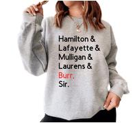 Hamilton HAMILTON LAFAYETTE BURR SIR hamilton musical Sweatshirt (as8, alpha, m, regular, regular, BLACK)