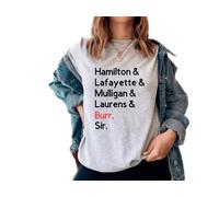 Hamilton Hamilton Lafayette Burr SIR Hamilton Musical Tshirt (as8, Alpha, s, Regular, Regular, Grey)