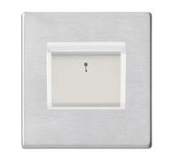 Hamilton Hartland G2 10A 6AX 1 Gang Card Switch On/Off with Blue LED Locator - Satin Steel/White - 7G24C11SS-W