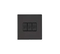Hamilton Hartland G2 Matt Black 3g 10AX 2 Way Switch Black Insert