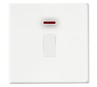 Hamilton Hartland G2 Matt White 1 Gang 20AX DP Rocker with Neon and White Insert