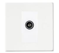 Hamilton Hartland G2 Matt White 1 Gang Non-Isolated TV Socket (Female) with White Insert