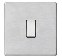 Hamilton Hartland G2 Satin Stainless 1 Gang 10AX Intermediate Rocker with Black Insert