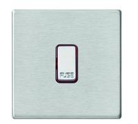 Hamilton Hartland G2 13A 1 Gang Screwless Unswitched Fused Spur with Neon - Satin Steel - 7G24FNSS-R