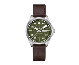 Hamilton Khaki Aviation Men's Brown Leather Strap Watch