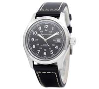 Hamilton H70455733 Men's Khaki Field Automatic Date Leather Strap Watch, Black