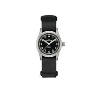 Hamilton Khaki Field Khaki Quartz Men's Watch, 33mm Stainless Steel Case, Swiss Made, Black Dial Analog Wrist Watch for Men, 50m Waterproof, Sapphire Crystal, Textile Strap