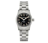 Hamilton Khaki Field Khaki Quartz Men's Watch, 33mm Stainless Steel Case, Swiss Made, Black Dial Analog Wrist Watch for Men, 50m Waterproof, Sapphire Crystal, Stainless Steel Strap