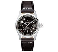 Hamilton Khaki Field Men's Automatic Watch with Black Dial Analogue Display and Black Leather Strap H70455733
