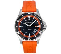 Hamilton Khaki Navy Scuba Orange Rubber Strap Black Dial H82395331 Mens Watch
