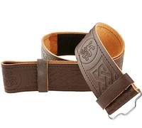 Hamilton Kilts Brown Embossed Celtic Leather Kilt Belt Scottish Highland Adjustable size M