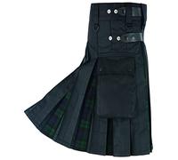 Hamilton Kilts Hybrid Blackwatch Scottish Kilt Traditional Highland Cotton Tartan Dress, W52