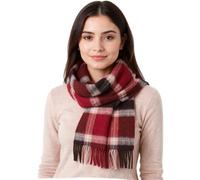 Hamilton Kilts Lambs Wool Scarf 100% Scottish Clan Tartan Scarf Luxury Soft Winter Plaid Stole Shawl with Tassels, Maroon