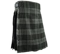 Hamilton Kilts Mens Kilt Scottish Traditional Highland Tartan Dress Party Wedding Attire, Grey, W56