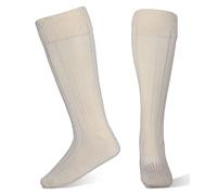 Hamilton Kilts Mens Kilt Socks Scottish Traditional Highland Hose Wear (as8, alpha, l, regular, regular, Cream)