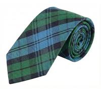 Hamilton Kilts Neck Tie Scottish Black Stewart Tartan Plaid Traditional Acrylic Twill Fabric Checked Pattern, Campbell