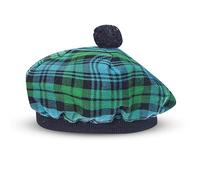 Hamilton Kilts Scottish Beret Tam o Shanter Tammie Scottish Bonnet Tartan hat Acrylic with Pompom, Campbell