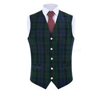 Hamilton Kilts Tartan Vest with Thistle Buttons Scottish Traditional Highland Waistcoat dress Party Wedding Attire, Blackwatch, 46