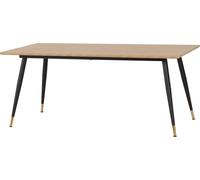 Seconique Hamilton Large Dining Table Medium Oak Effect Black Legs