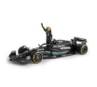HAMILTON Lewis F1 Mercedes W14E and 8 cm High Pilot Figure 2023 Formula 1 F1 - Scale 1/24 22 cm Model Car DieCast Bburago 18-28037-44