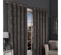 Hamilton McBride Charcoal Florence Blackout Eyelet Curtains (90" x 90")