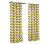 Hamilton McBride Chevron Ochre Ring Top / Eyelet Fully Lined Readymade Curtain Pair 46x72in(116x182cm) Approximately