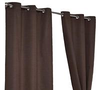 Hamilton McBride Lunar Light Reducing Thermally Coated Chocolate Ring Top/Eyelet Unlined Readymade Curtain Pair 66x90in(168x228cm) Approximately