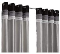 Hamilton McBride Seattle Black Ring Top / Eyelet Fully Lined Readymade Curtain Pair 46x72in(116x182cm) Approx