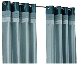 Hamilton McBride Seattle Teal Ring Top / Eyelet Fully Lined Readymade Curtain Pair 46x54in(116x137cm) Approx