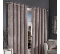Hamilton McBride Silver Florence Blackout Eyelet Curtains (66" x 72")