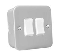 Hamilton Mcr22Wh-W Metal Clad 2 Gang 2 Way Switch