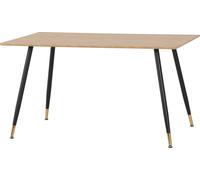 Seconique Hamilton Dining Table Medium Oak Effect Black Legs