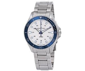 Hamilton Men Analogue Quartz Watch Khaki Navy Scuba Swiss Made | Swiss Made, Silver Dial Analog Watch, Water Resistance 100m, Sapphire Crystal, Stainless Steel Strap