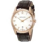 Hamilton Men's 'Jazzmaster' Swiss Quartz Gold and Leather Watch, Color:Brown (Model: H38541513)