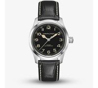 Hamilton Mens Khaki Field Murph 38mm Black Leather Strap Watch H70405730
