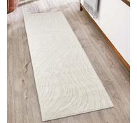 Hamilton Modern Metallic Sheen Area Rug - Marble Inspired Design Cream 60Cm X 220Cm