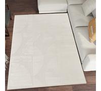 Hamilton Modern Sheen Area Rug - Abstract Motif Geometric Lines Design Cream 60Cm X 220Cm