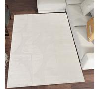 Hamilton Modern Sheen Area Rug - Abstract Motif Geometric Lines Design Desire Rugs Cream 200cm x 290cm