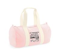 Hamilton Musical Gift, My Thoughts Have Been Replaced by Hamilton, Barrel Bag, Holdall Zip Sports Duffle Bag. (Classic Pink)