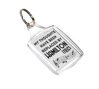 Hamilton Musical Gift, My Thoughts Have Been Replaced by Hamilton Lyrics, Key Ring Keychain A5, MDF Key ring. (A5 Keyring)