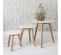 hamilton nest of 3 tables semi gloss white with mindy ash legs