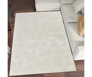 Hamilton Patterned Modern Living Room Area Rug, Cream, 80x150cm