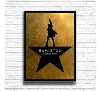 Hamilton Poster Print, Musical Print, A4 A3 West End Broadway Theatre Show, Wall Art Deco Special Canvas West End Print, London theatre art frame options (A4 Framed (Black))