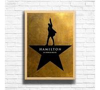 Hamilton Poster Print, Musical Print, A4 A3 West End Broadway Theatre Show, Wall Art Deco Special Canvas West End Print, London theatre art frame options (A4 Framed (Oak))