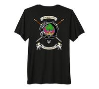 Hamilton Scottish Clan Badge Tartan & Swords (Back) Premium T-Shirt
