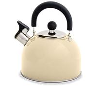 Hamilton Stainless Steel Whistling Kettle with Folding Handle (Cream)