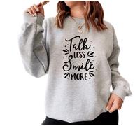 Hamilton TALK LESS SMILE MORE Hamilton musical Sweatshirt (as8, alpha, s, regular, regular, GREY)