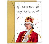 Hamilton Themed Birthday Card, King George III Musical Inspired Greeting Card with It's your birthday, Awesome, wow Quote