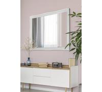 "Hamilton" White Shabby Chic Decorative Design Wide Wall Mirror 137cm x 107cm MirrorOutlet White One Size