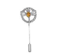 Hamilton & Young Outlander Inspired Dragonfly Silver Pin with Amber Stone